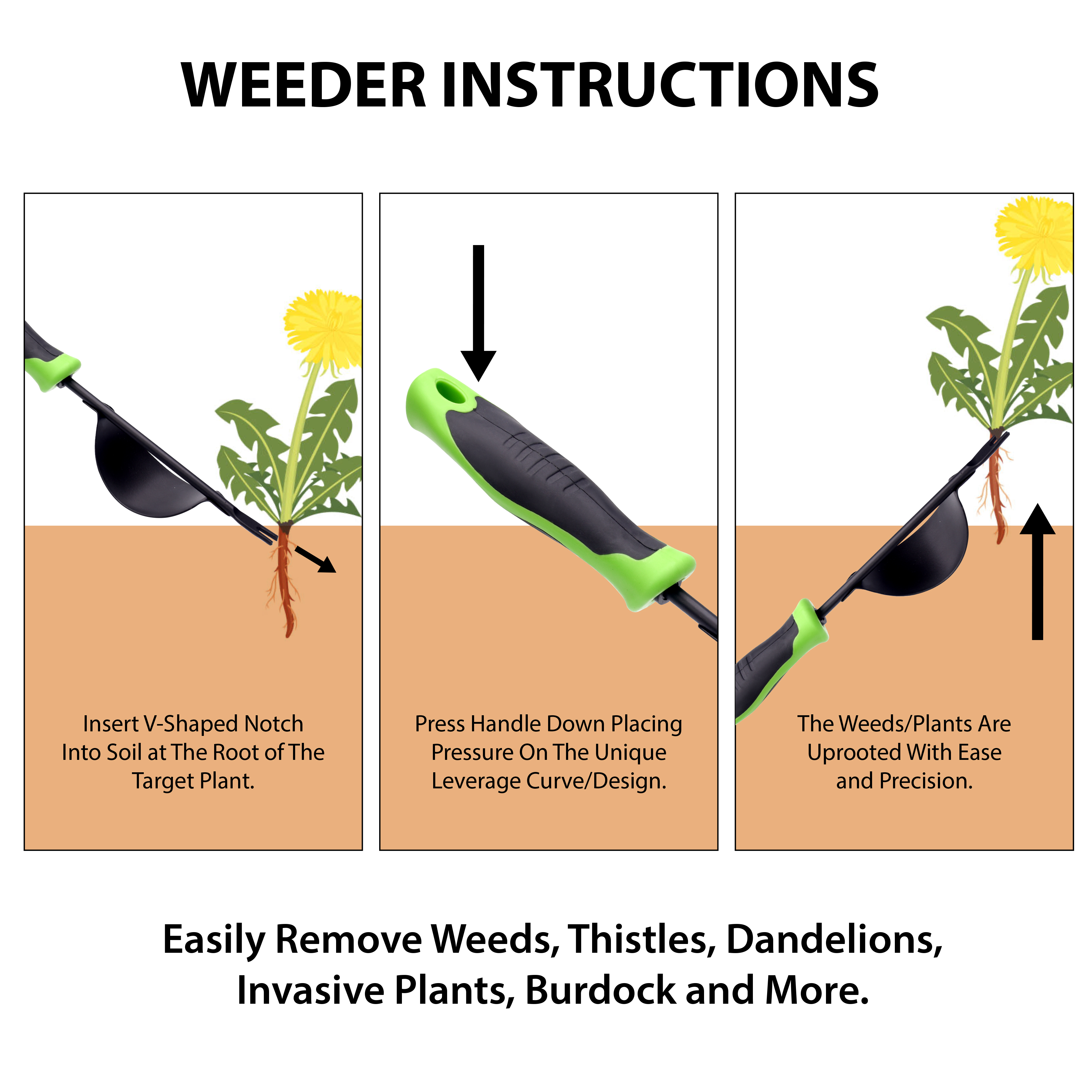 Step-by-step: How to use a hand weeder tool